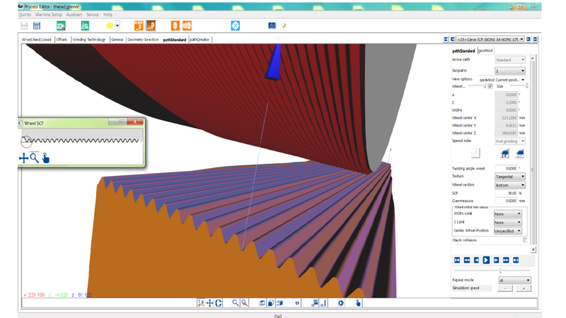 Logiciel de rectification CAO / FAO Qg1 : Définition du profil par édition de paramètres selon un profil dxf ou directement à partir d'un fichier step-3D.