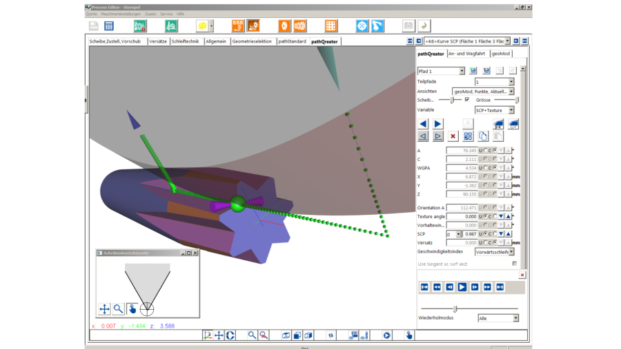 CAD-CAM grinding software Qg1: Thanks to 3D STEP-FILE import with a few clicks to advanced grinding strategy