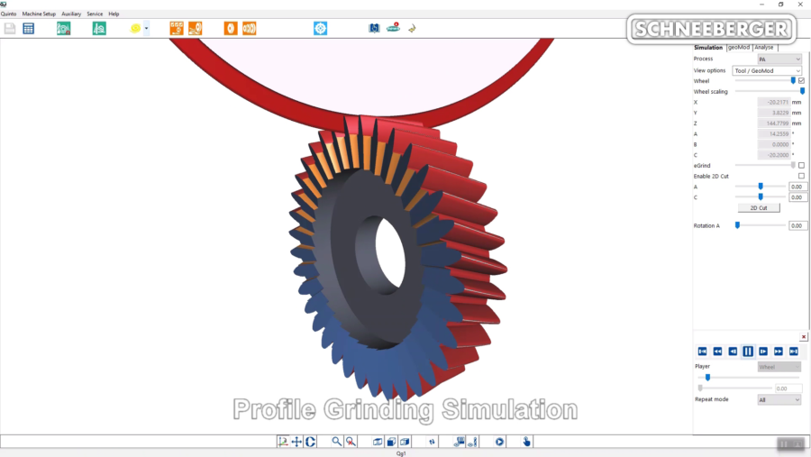 Vista 3D del cortador Skiving en Qg1