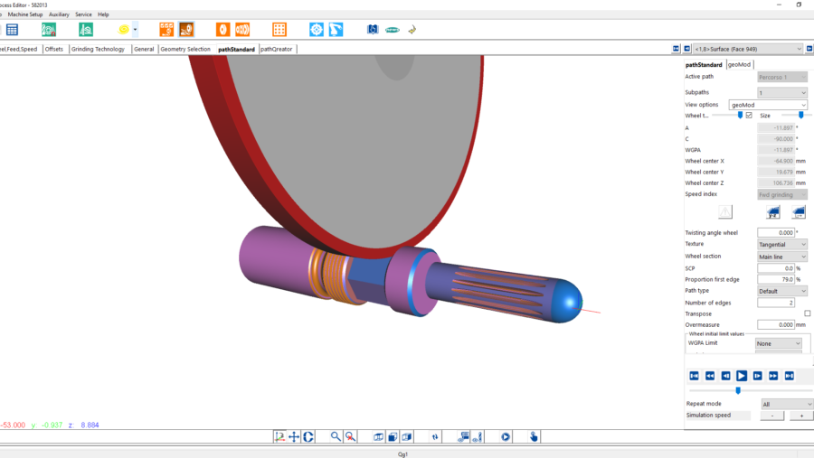 Qg1 grinding process simulation