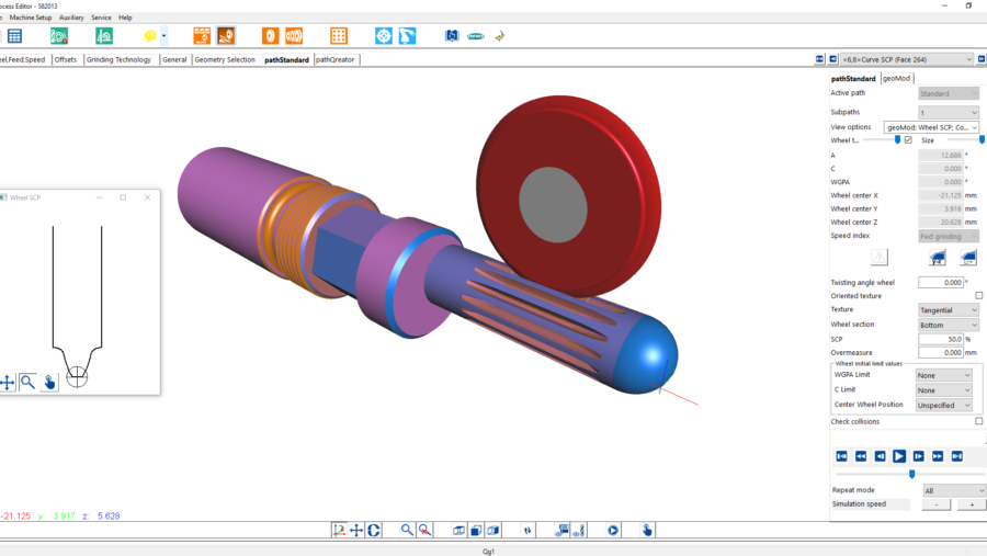 Qg1 spline grinding simulation including wheel form calculation