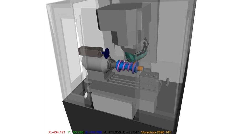 Schneckenwelle in Qg1: Maschinensimulation