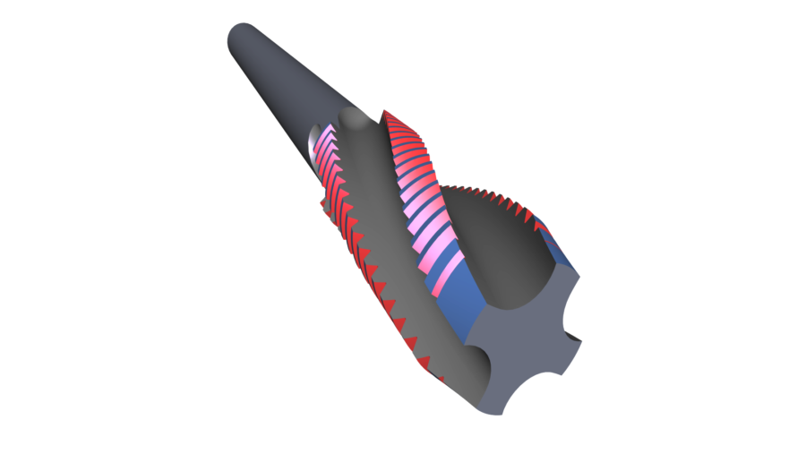 Hélice macho – Simulación 3D en QG1