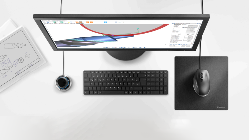 Qg1 programming station with SpaceMouse - step drill process simulation