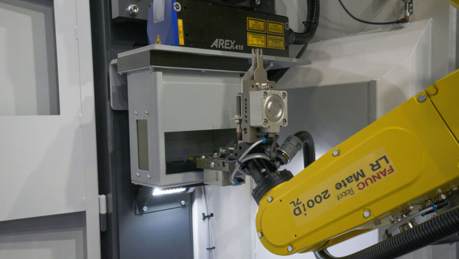 Marcatura laser automatica in tempo mascherato