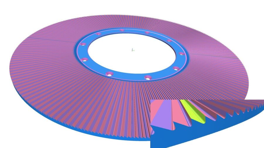 Nuove affilatrici per la produzione di dischi polverizzatori. Soluzione chiavi in mano con misurazione della planarità del disco grezzo, misurazione del profilo del dente dopo la rettifica e allineamento automatico della marcatura laser.