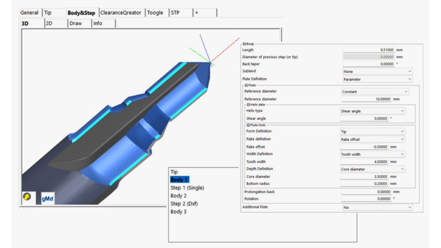 A15 Form Reamer can now be defined using the ‘Body & Step’ geometry page, which is already known from step drills